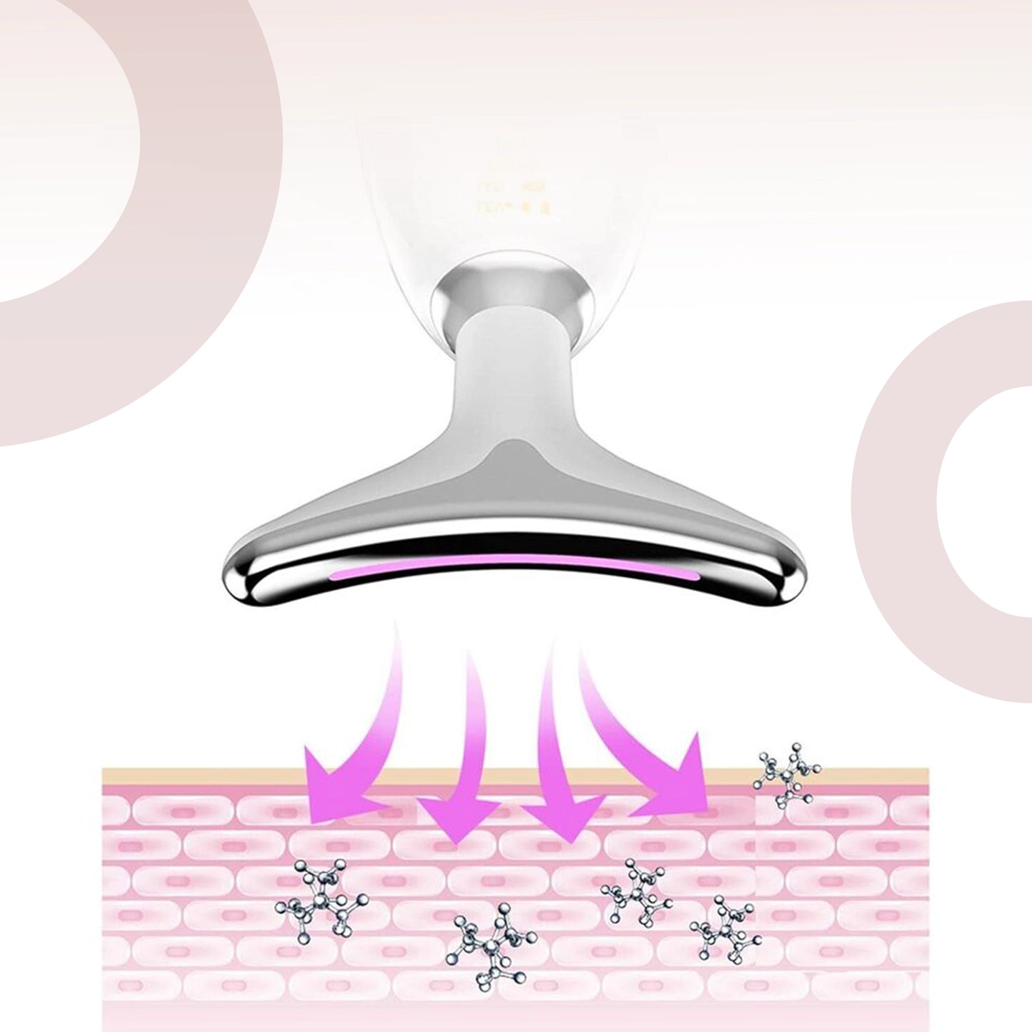 LED-ljusbehandlingsenhet för Ansikte och Nacke med Vibration