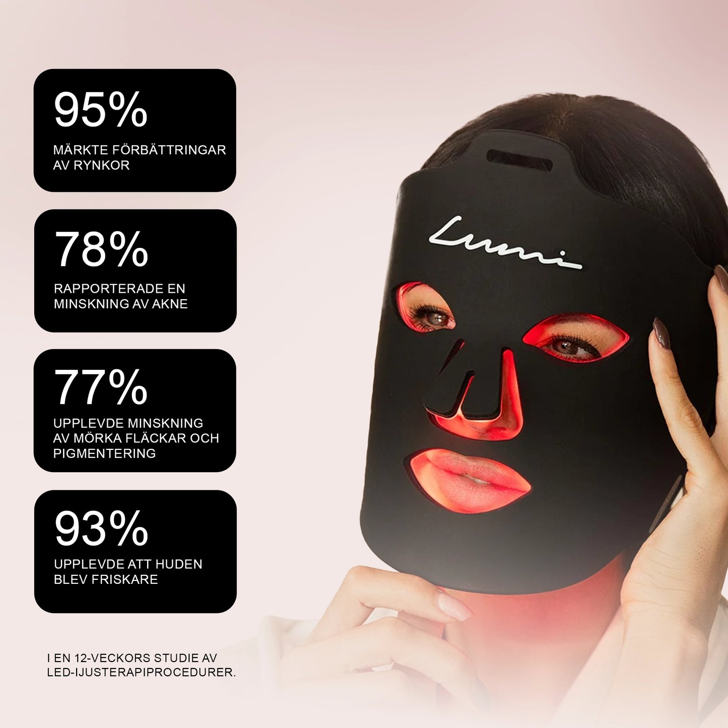 LED-Ljusterapimask för Ansikte med Flera Ljuslägen