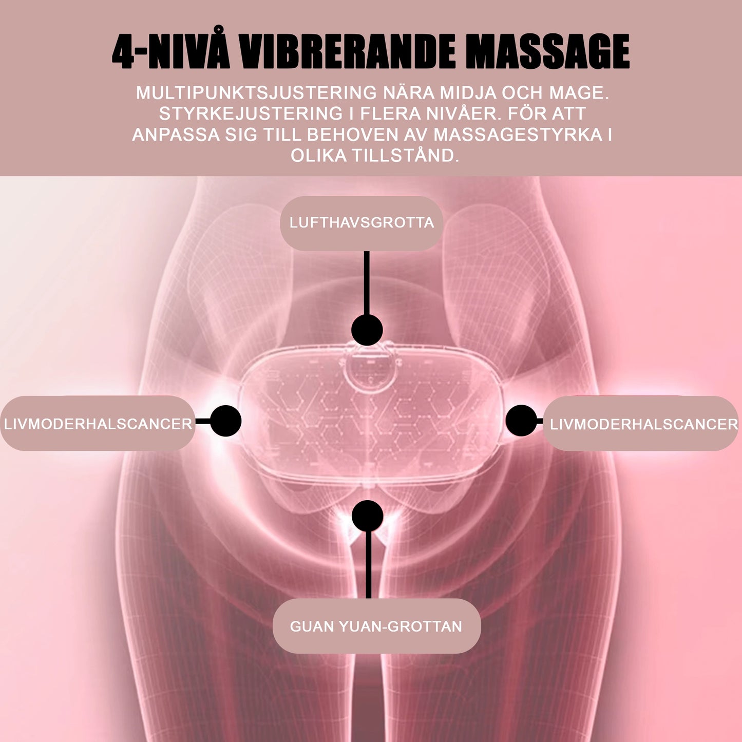 Portabel Sladdlös Menstruationsvärmedyna med Värme & Massage