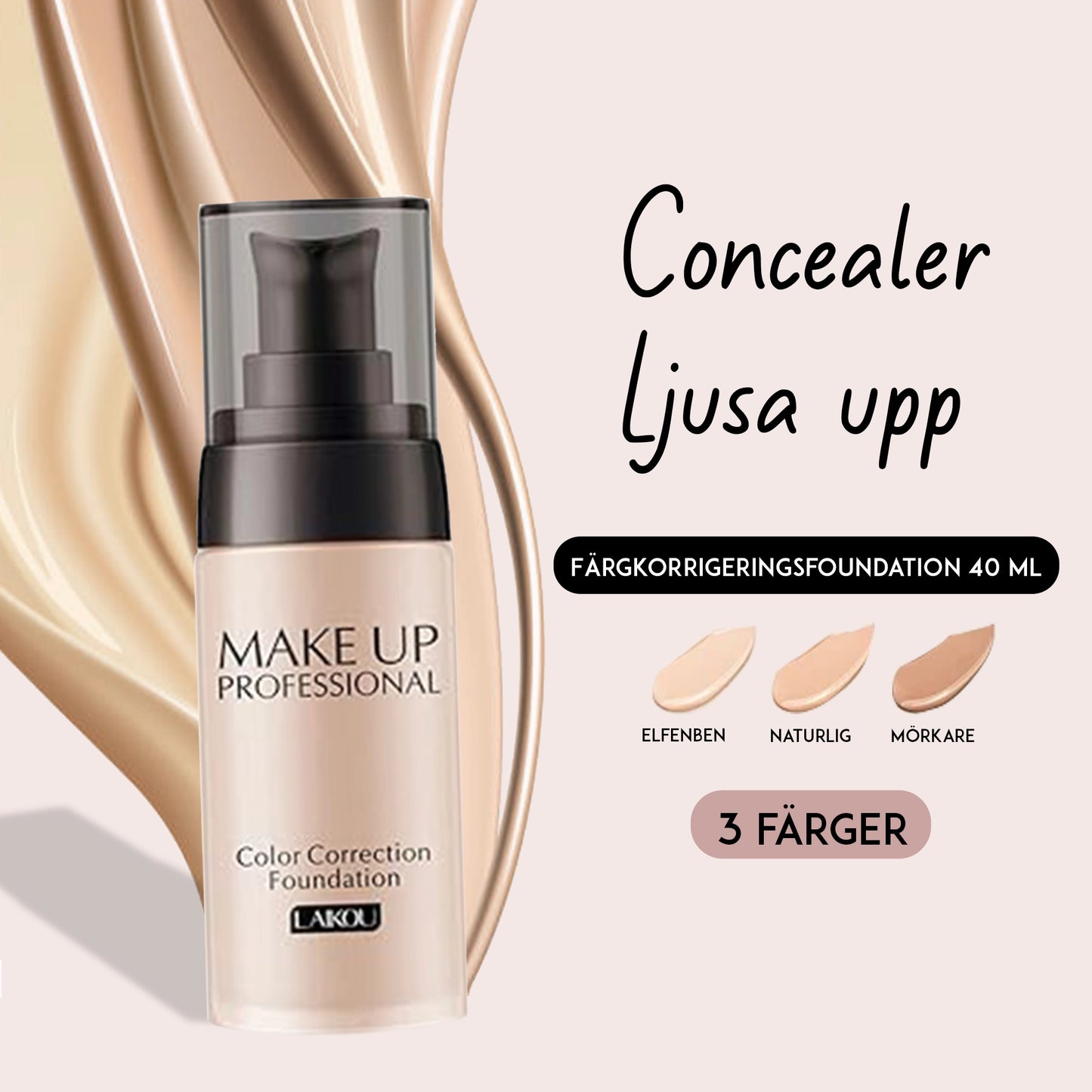 Flytande foundation för ansiktsmakeup